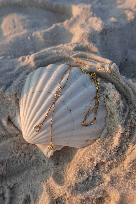 Gold Y shape necklace